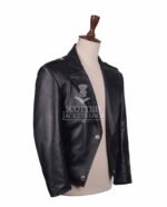 Black Leather Prince Charlie Jacket