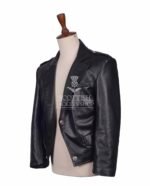 Black Leather Prince Charlie Jacket