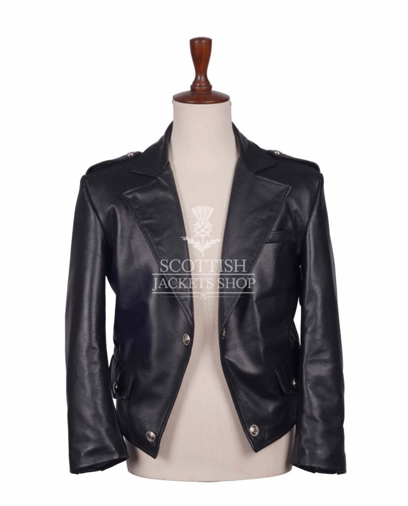 Black Leather Prince Charlie Jacket