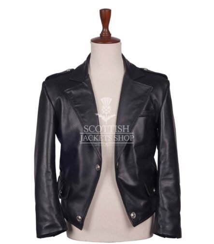 Black Leather Prince Charlie Jacket