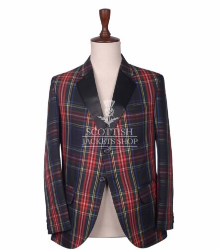 Black Stewart Tartan Scottish Jacket