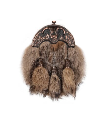 Coyote Fur Full Dress Sporran Bronze Highland Cow Cantle