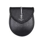 Black Leather Scottish Kilt Sporran Pin Lock