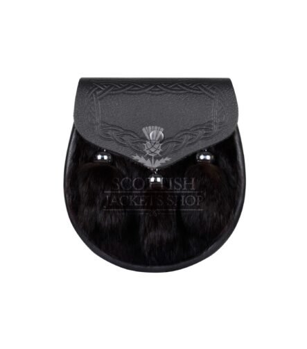 Black Rabbit Fur Scottish Semi Dress Sporran