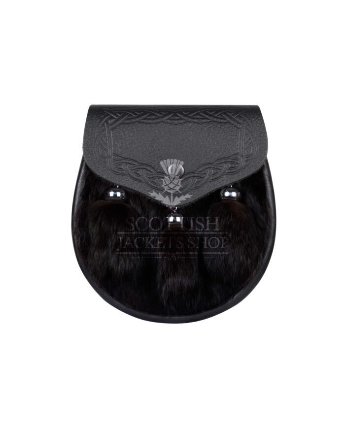 Black Rabbit Fur Scottish Semi Dress Sporran