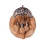 Red Fox Fur Full Dress Sporran Bronze Highland Cow Cantle