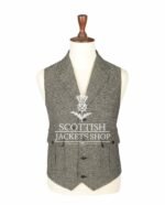 Brown Tweed Wool Waistcoat For Men