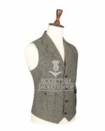 Brown Tweed Wool Waistcoat For Men