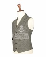 Brown Tweed Wool Waistcoat For Men