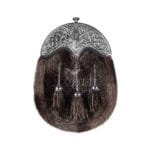 Dark Seal Fur Dress Sporran Silver Stag Head Cantle
