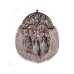 Brass Highland Cow Brown Rabbit Fur Full Dress Sporran