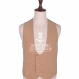 Tan Velvet Double Breasted Kilt Waistcoat
