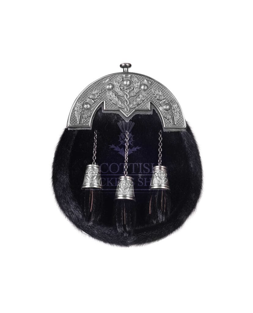 Black Seal Fur Antique Dress Sporran