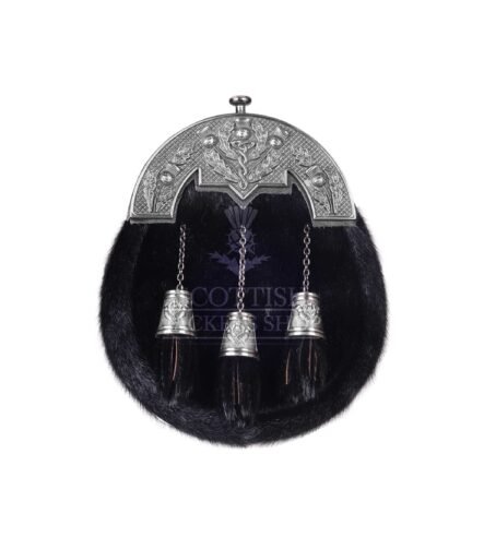 Black Seal Fur Antique Dress Sporran
