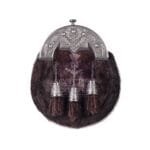 Brown Seal Fur Full Dress Sporran Nickle Brushed Thistle Cantle