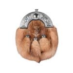 Red Fox Fur Full Dress Sporran Celtic Knots Cantle