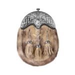 Light Brown Seal Fur Full Dress Sporran Silver Stag Head Cantle