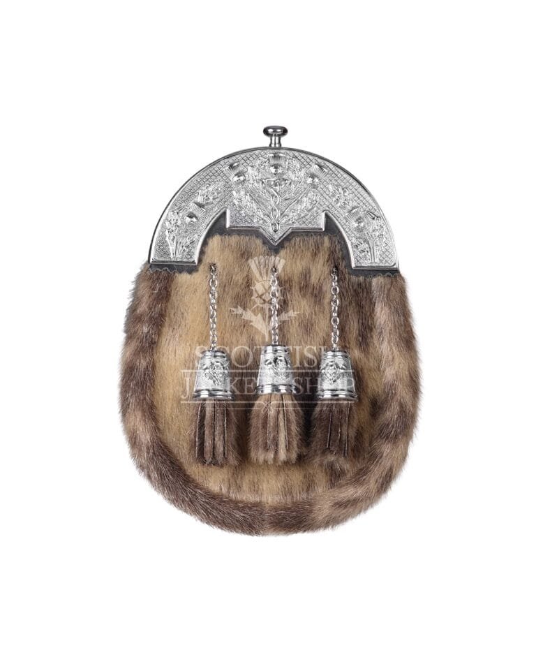 Natural Seal Fur Dress Sporran Antique Silver Cantle