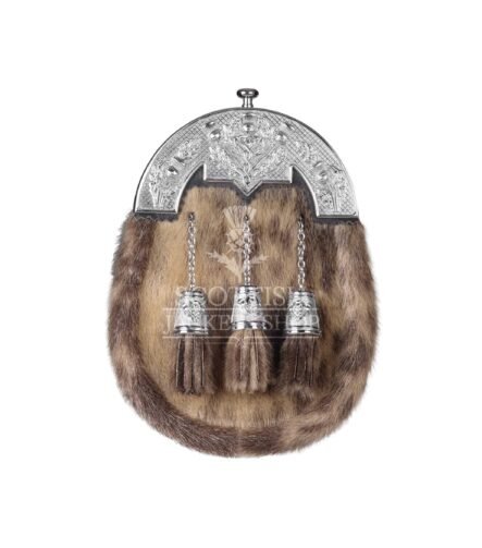 Natural Seal Fur Dress Sporran Antique Silver Cantle