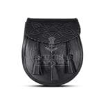Embossed Black Leather Day Sporran