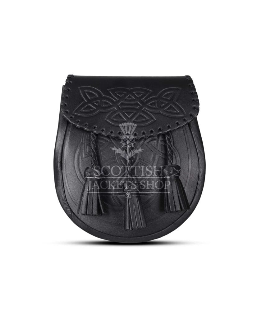 Embossed Black Leather Day Sporran