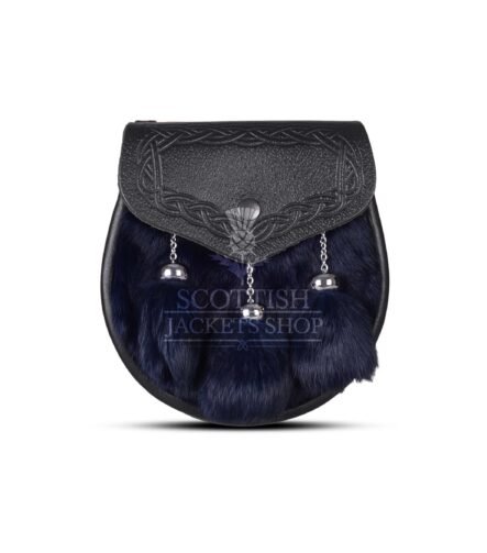 Blue Rabbit Fur Scottish Semi Dress Sporran