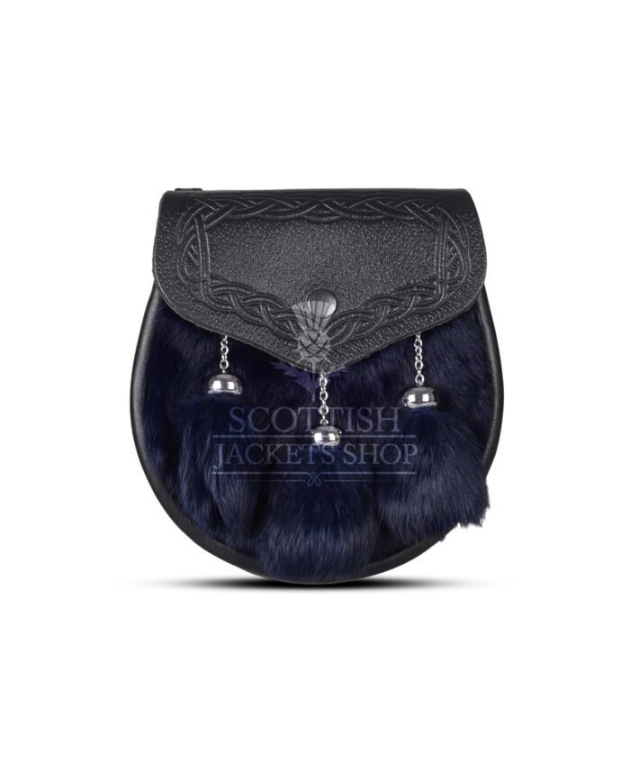 Blue Rabbit Fur Scottish Semi Dress Sporran