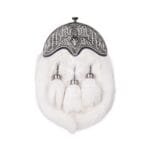 Antique Black Stag Head and White Rabbit Fur Sporran