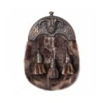 Brass Highland Cow Seal Fur Full Dress Sporran