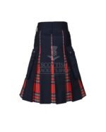 Royal Stewart Tartan Black Cotton Hybrid Utility Kilt
