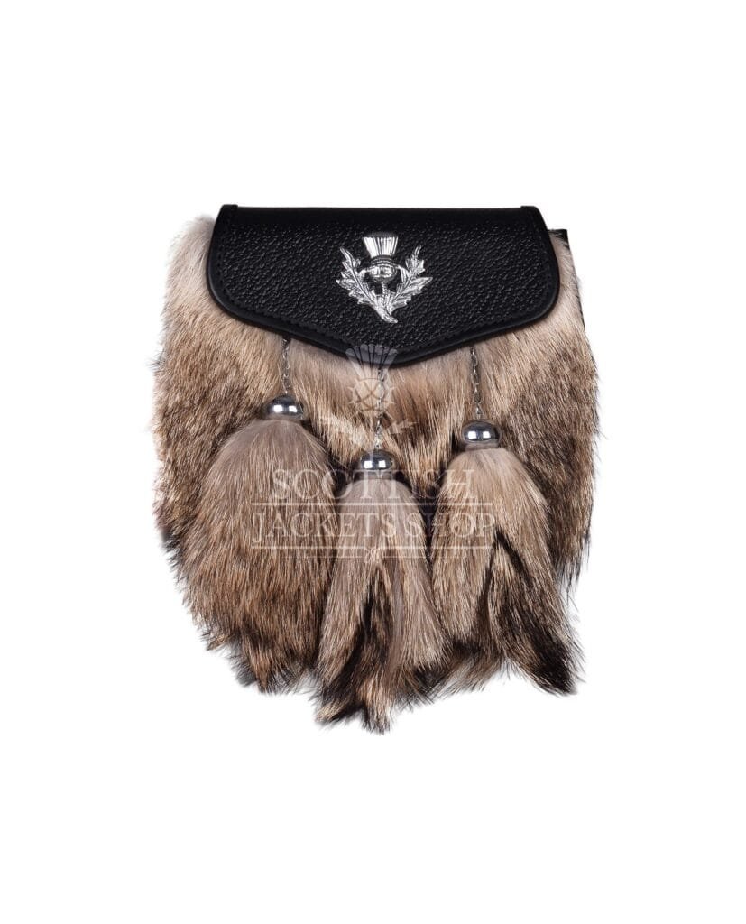 Thistle Featured Coyote Scottish Semi Dress Sporran