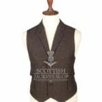 Brown Herringbone Waistcoat for Men