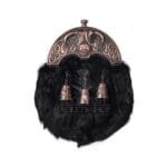 Black Rabbit Fur Full Dress Sporran Bronze Highland Cow Cantle