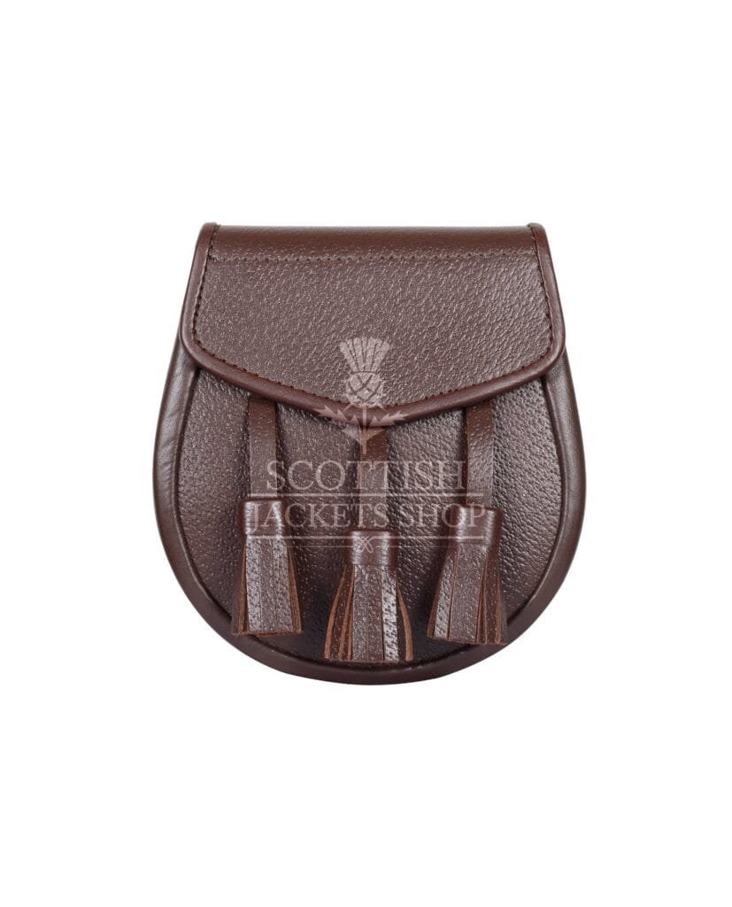 Brown Leather Scottish Kilt Day Sporran