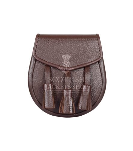 Brown Leather Scottish Kilt Day Sporran