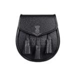 Black Leather Scottish Kilt Day Sporran
