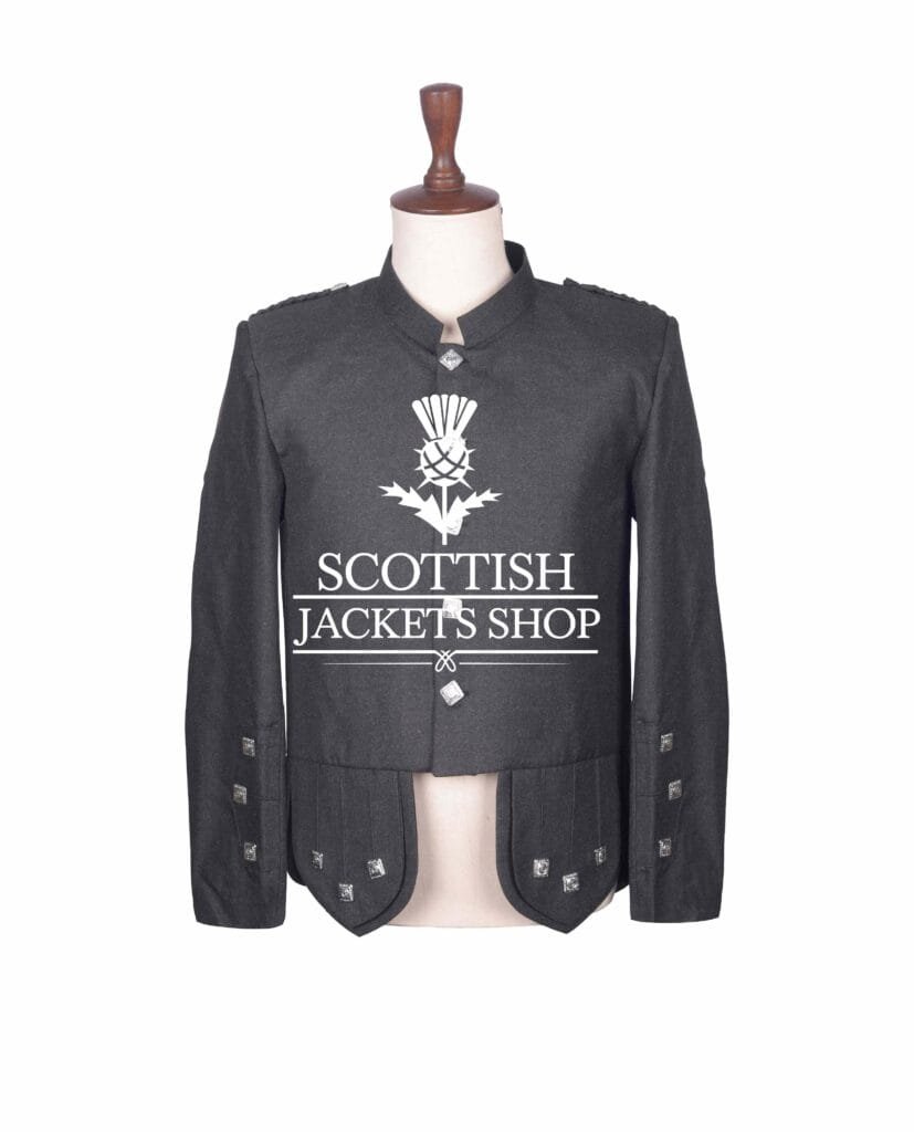 Black Barathea Wool Kenmore Doublet Jacket