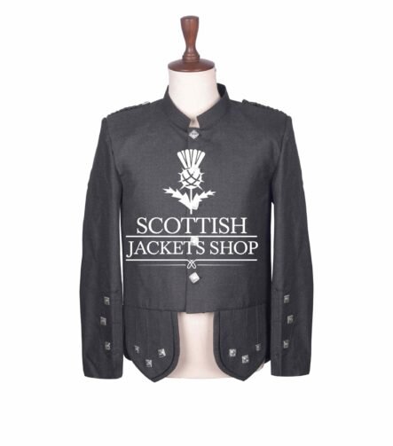 Black Barathea Wool Kenmore Doublet Jacket