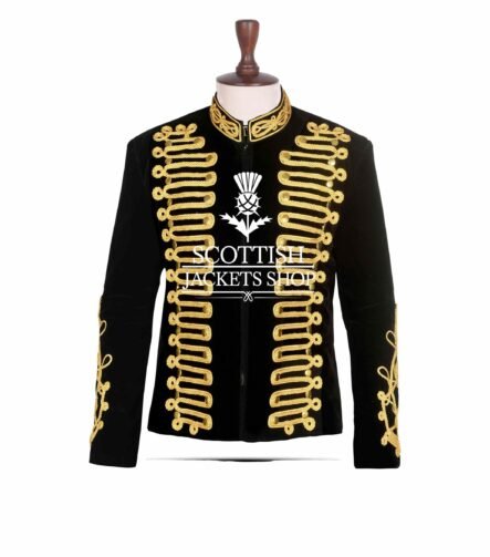 Black Velvet Gold Braided Hussar Jacket