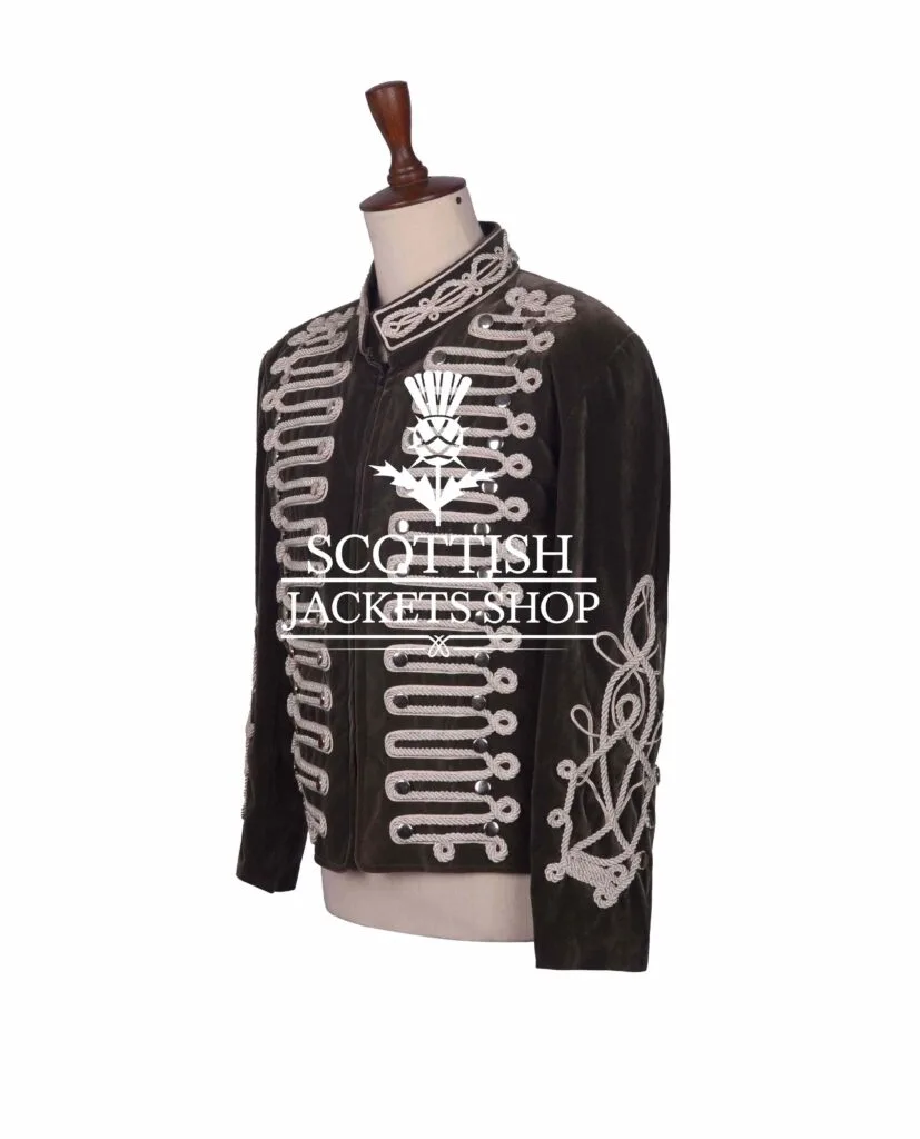 Black Velvet White Braided Hussar Jacket