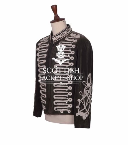 Black Velvet White Braided Hussar Jacket