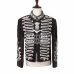 Black Velvet White Braided Hussar Jacket