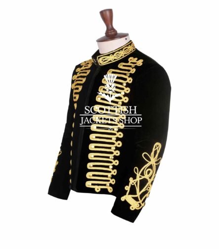 Black Velvet Gold Braided Hussar Jacket