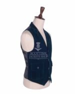 Turquoise Blue Velvet Waistcoat For Men