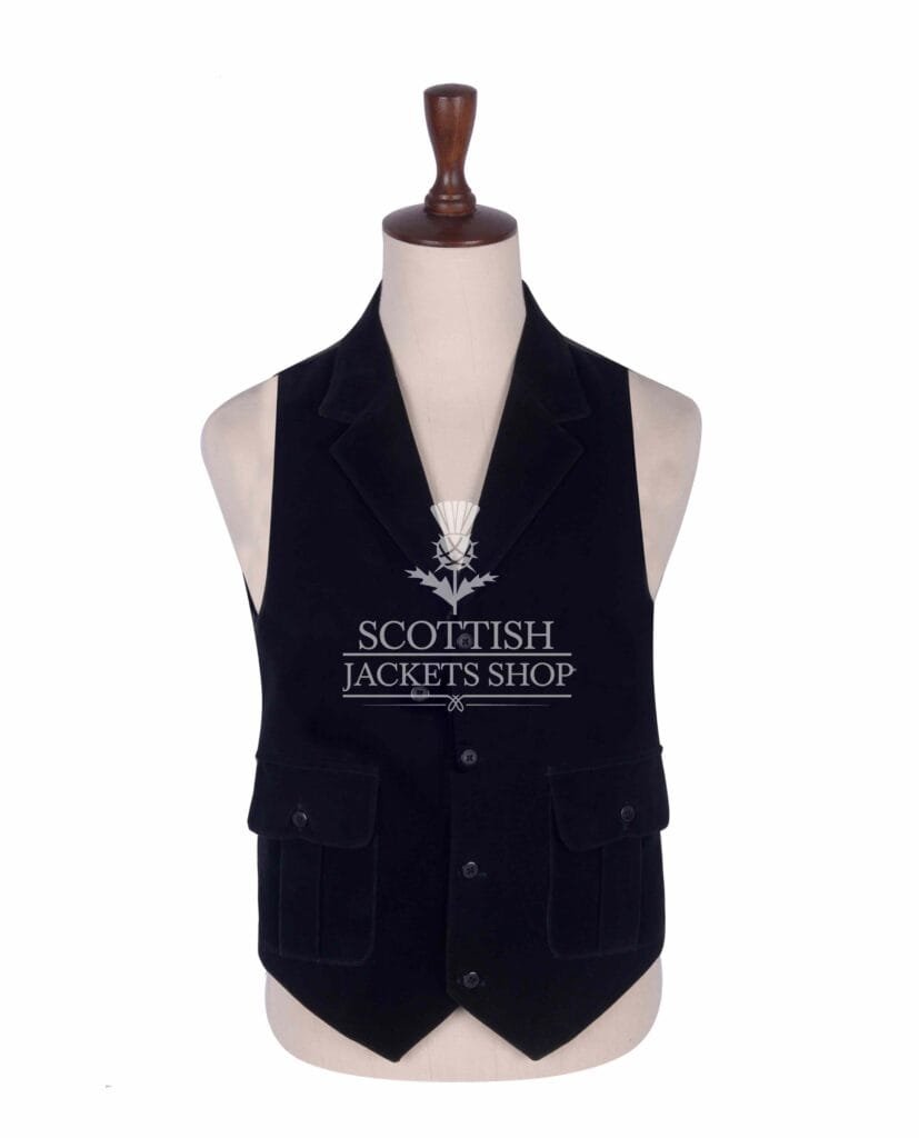 Black Velvet Waistcoat for Men