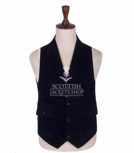Black Velvet Waistcoat for Men