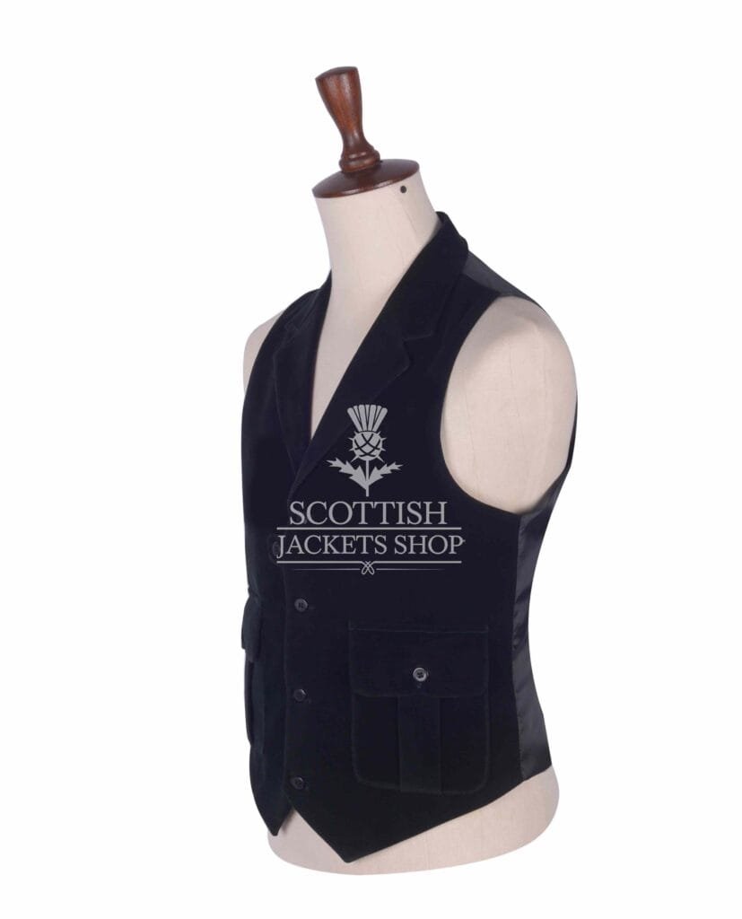 Black Velvet Waistcoat for Men