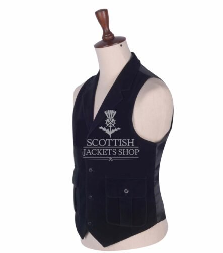 Black Velvet Waistcoat for Men