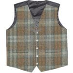 Black Watch Weathered Tartan 5 Buttons Argyll Waistcoat