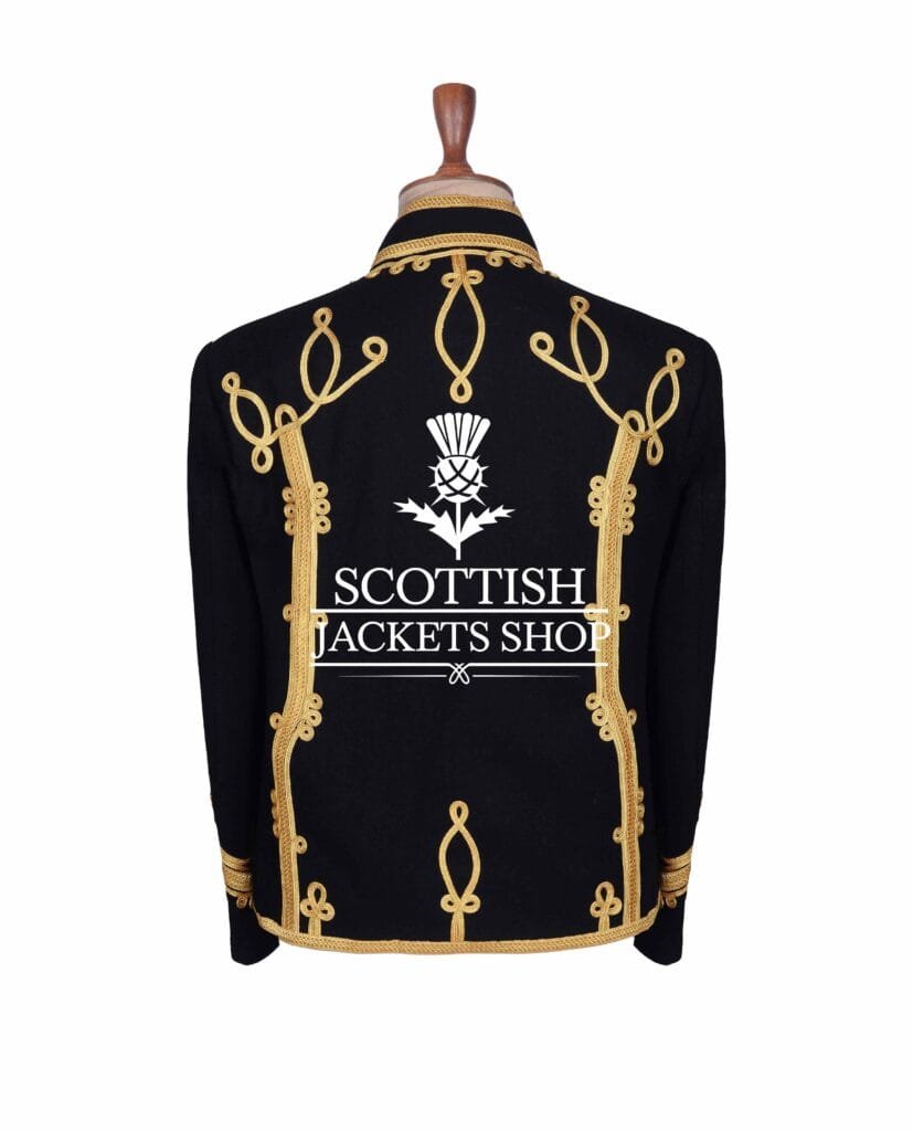 Black Wool Gold Braided Hussar Jacket